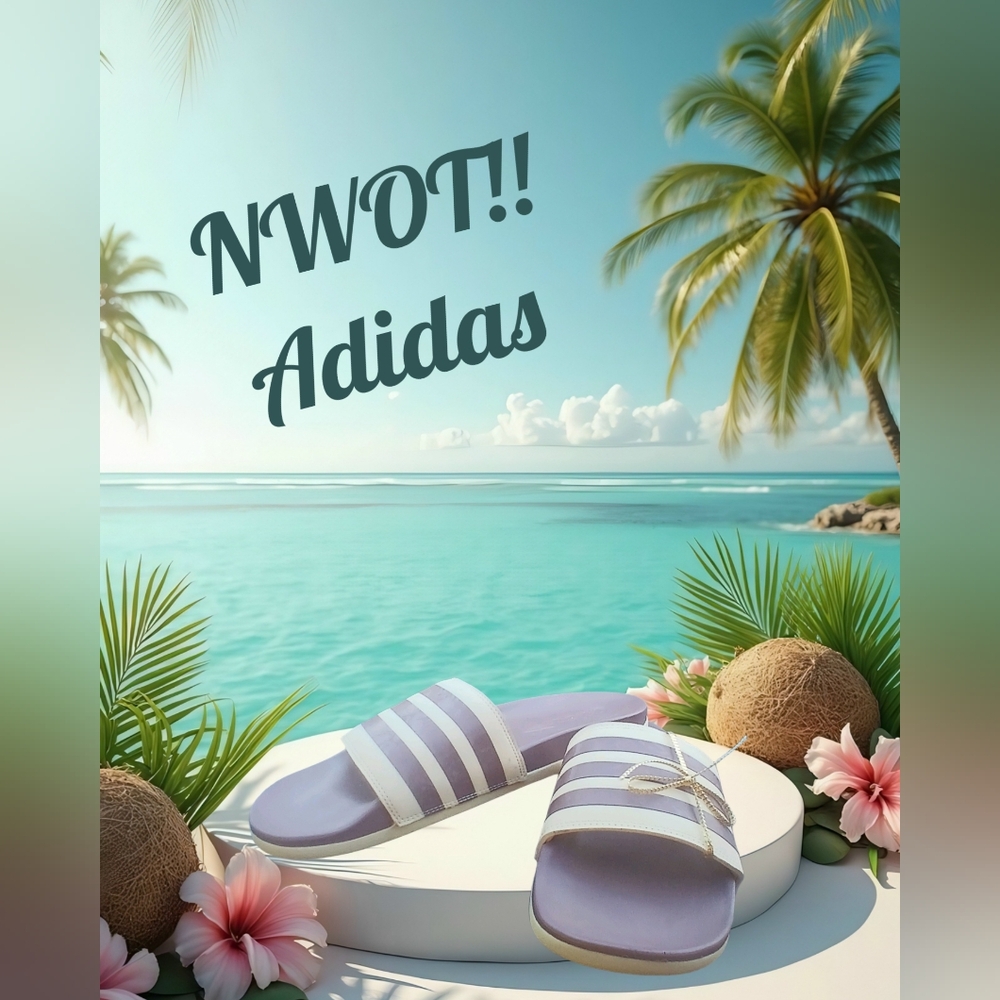 Adidas Lavender Slide Sandals - NWOT